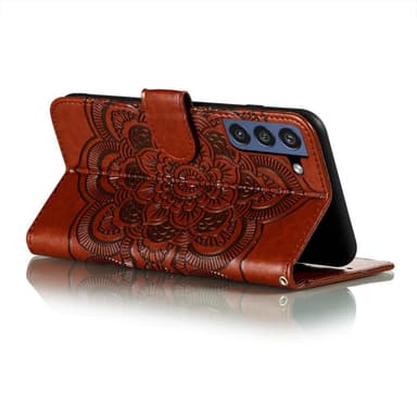 SKALO Samsung S21 FE Mandala Flip Cover - Brun