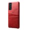 SKALO Samsung S21 FE PU-læder Kortholder Cover - Rød