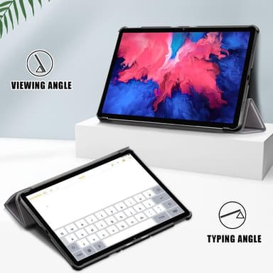 Trifoldet stativdæksel til Lenovo Tab P11/P11 Plus - Grå