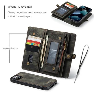 CASEME iPhone 13 2-i-1 Pung Telefonskal - Sort
