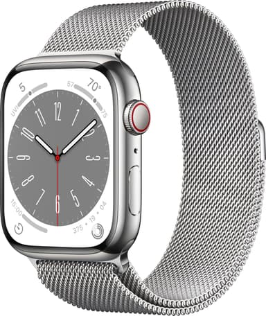 Apple Watch Series 7 GPS + Cellular 5G 45mm Aço Silver c/ Bracelete Loop  Milanesa