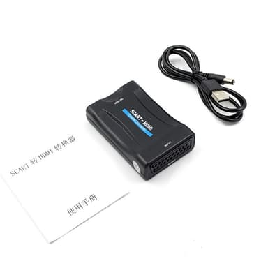 1080P SCART til HDMI Video Audio Converter Adapter til HD TV DVD med USB-kabel