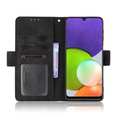 Wallet Stand Flip Phone Case til Samsung Galaxy A22 4G - Sort