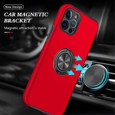 iPhone 13 Pro Fingerring Kickstand Hybrid Taske - Rød