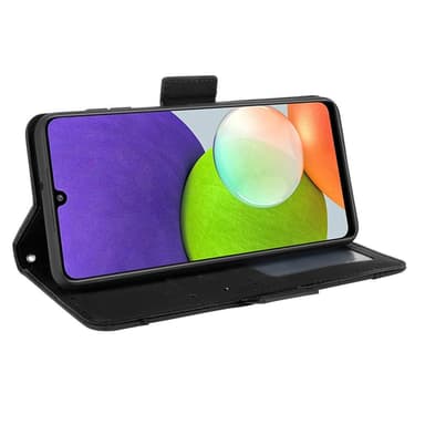 Wallet Stand Flip Phone Case til Samsung Galaxy A22 4G - Sort