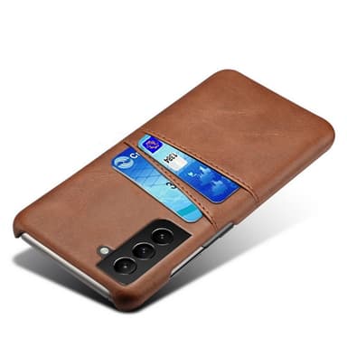 SKALO Samsung S21 FE PU-læder Kortholder Cover - Brun