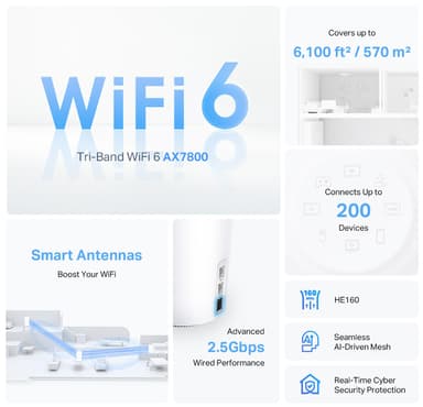 TP-Link DecoX95 AX7800 mesh Wi-fi-system (2-pak)