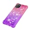 SKALO Samsung A22 4G Kvicksand Glitter Hjerter TPU Cover - Pink-Lilla