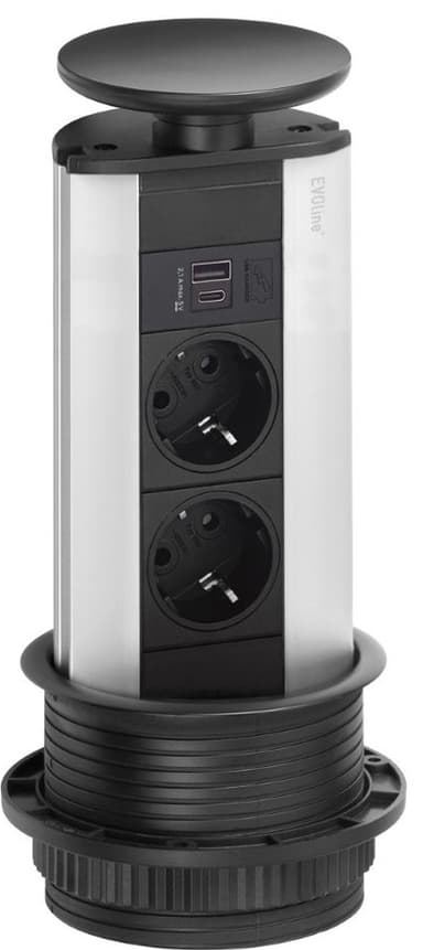 EVOline Port strømstik (sort)