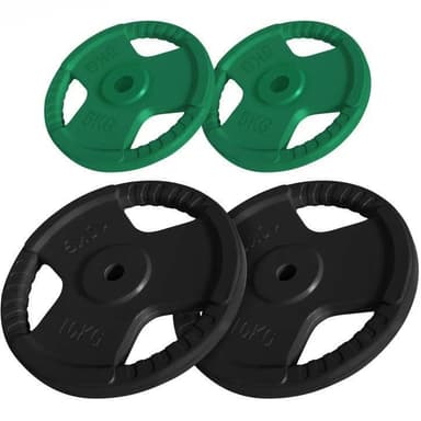 Gorilla Sports Vægtplader Trigrip 31mm - 2x10kg 2x5kg