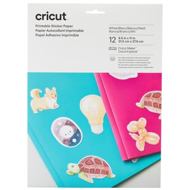 Cricut Print Sticker papir 21,5 x 28 (12 stk.)