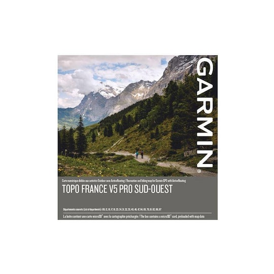 Garmin TOPO Frankrike v5 PRO, sydväst Garmin microSD™-/SD™-kort