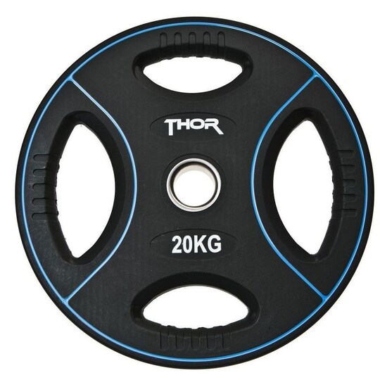 Thor Fitness Sort PU Vægtplader 50 mm 20 kg