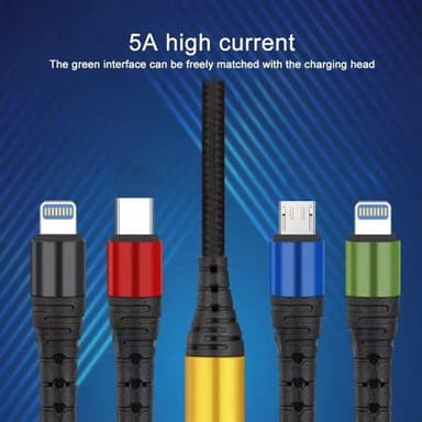USB-kabel USB till MicroUSB+Lightning+USB typ-C 1,2m