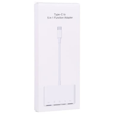5i1 USB-C till SD, TF, USB-C och 2xUSB-A