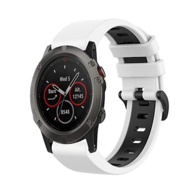 Armband till Garmin Fenix 5X Plus 26mm - Vit & Svart