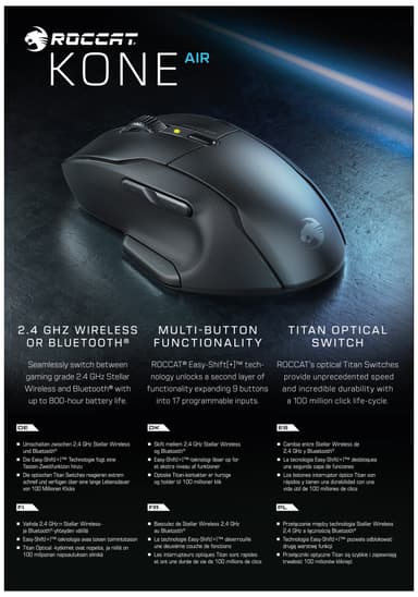 Roccat Kone Air trådløs gaming-mus (sort)