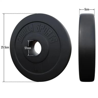 Gorilla Sports Vægtplader BASIC 51mm Cement - 1,25kg-15kg 5 kg