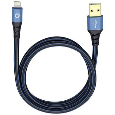 Oehlbach Apple iPad/iPhone/iPod Tilslutningskabel [1x USB 2.0 stik A - 1x Apple Lightning-stik] 25.00 cm Blå ,