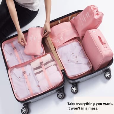 Packing Cubes Bagage Organizer til rejser 7-Pack Mørkeblå