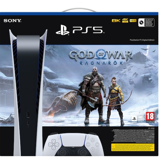 PlayStation 5 Digital Edition + God of War Ragnarök pakke