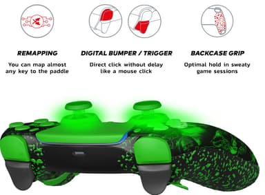 King PS5 Prime Pro trådløs controller (grøn)