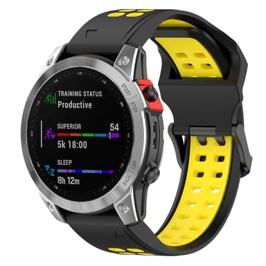 Urrem silikone Gul 22 mm Garmin Fenix 7/7 Solar/6 GPS/6 Sapphire GPS/Forerunner 955/COROS VERTIX