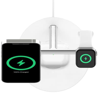 Belkin BoostCharge Pro 3-i-1 trådløs oplader (hvid)