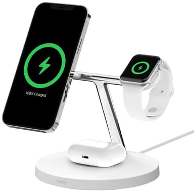 Belkin BoostCharge Pro 3-i-1 trådløs oplader (hvid)