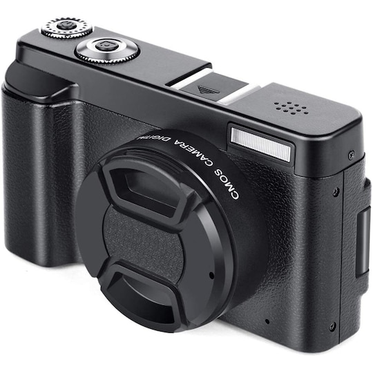 Digitalkamera 48 MP, 1080p HD, 16x zoom, flip screen Sort