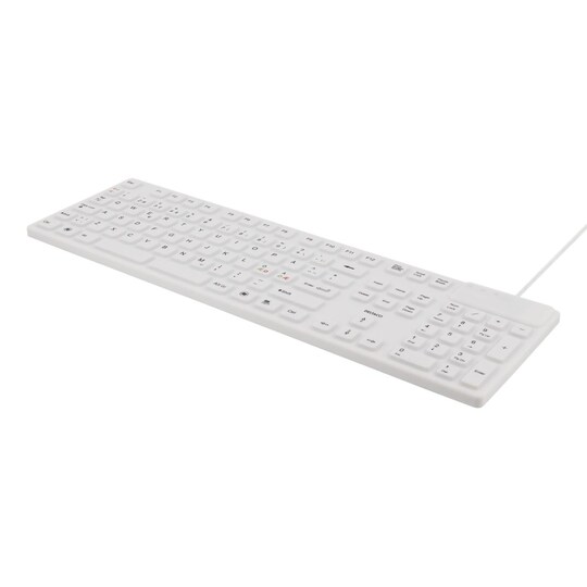passe Faktisk Rettidig DELTACO rubberized keyboard, silicone, IP68, full size, 105 keys, whit |  Elgiganten