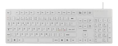 DELTACO rubberized keyboard, silicone, IP68, full size, 105 keys, whit