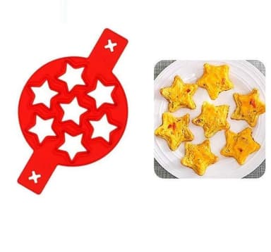 Form til æg, pandekager, omelet silikonestjerne Rød