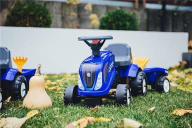 Falk Traktor med trailer, rive og skovl FALK Baby New Holland