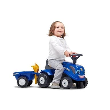 Falk Traktor med trailer, rive og skovl FALK Baby New Holland