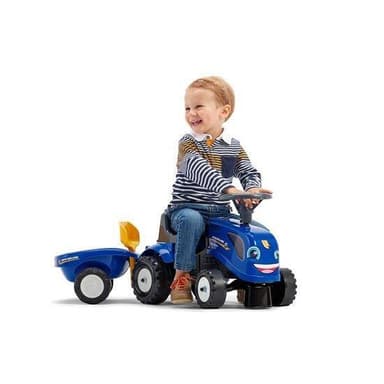 Falk Traktor med trailer, rive og skovl FALK Baby New Holland