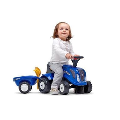 Falk Traktor med trailer, rive og skovl FALK Baby New Holland