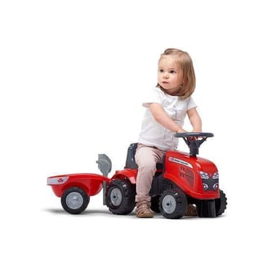 Falk Traktor m. trailer, rive og skovl FALK Baby Massey Ferguson