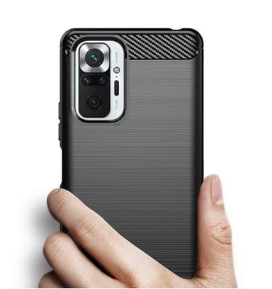SKALO Xiaomi Redmi Note 10 Pro Armor Carbon Stødsikker TPU-cover - Grå