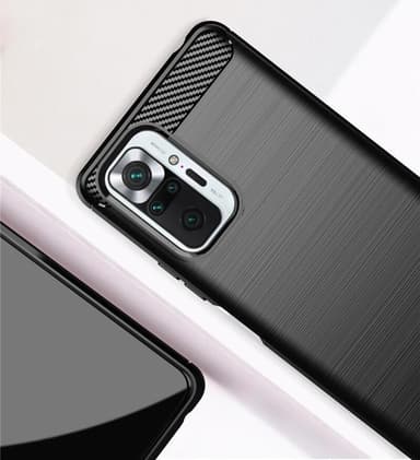 SKALO Xiaomi Redmi Note 10 Pro Armor Carbon Stødsikker TPU-cover - Grå