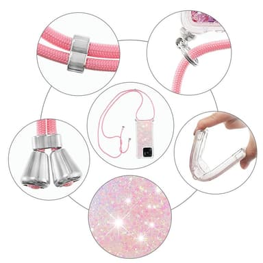 SKALO Xiaomi Redmi 10C Kvicksand Glitter Mobile Collar - Lyserød