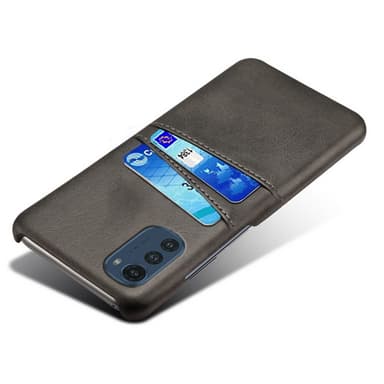 SKALO Motorola Moto E32/E32s PU-læder Kortholder Cover - Sort