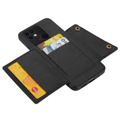 SKALO Xiaomi Redmi 10C PU-læder Cover med Pung - Sort