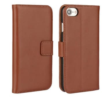 SKALO iPhone SE (2020/2022) Flip Cover m. Pung i Ægte Læder - Sort