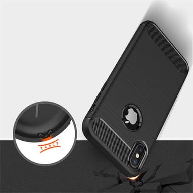 SKALO iPhone XS Max Armor Carbon Stødsikker TPU-cover - Sort
