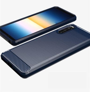 SKALO Sony Xperia 10 III Armor Carbon Stødsikker TPU-cover - Sort