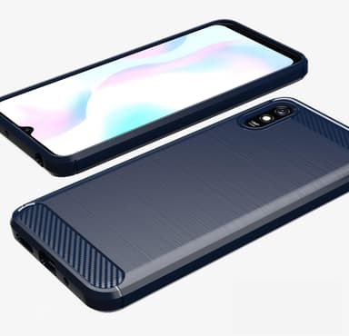 SKALO Xiaomi Redmi 9A Armor Carbon Stødsikker TPU-cover - Sort