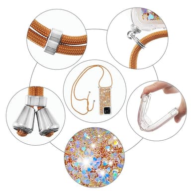 SKALO Xiaomi Redmi 10C Kvicksand Glitter Mobile Collar - Guld