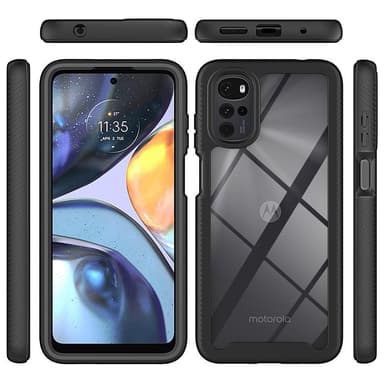 SKALO Motorola Moto G22 Stødsikker Clear Hybrid Cover - Sort