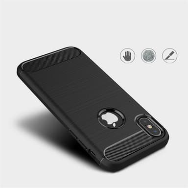SKALO iPhone XS Max Armor Carbon Stødsikker TPU-cover - Sort